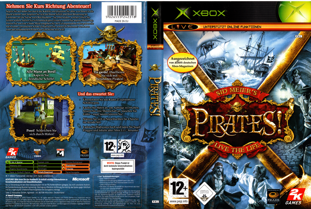 Sid Meier's Pirates box art for Xbox